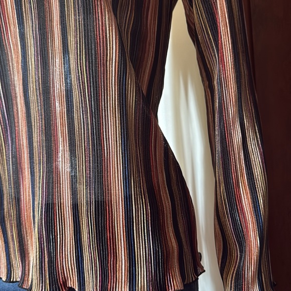NWT jones Ny size small Striped Multicolor Women's sheer  Top - Picture 3 of 6